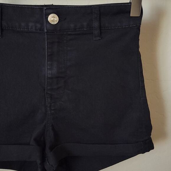 H&M Divided Folded Cuff Black Denim Shorts - Picture 4 of 12